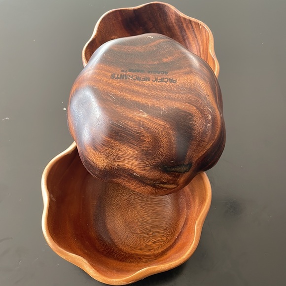 Pacific Merchants acacia ware 6” flared wood bowl salad snacks decor 11 AVAIL - Picture 4 of 5